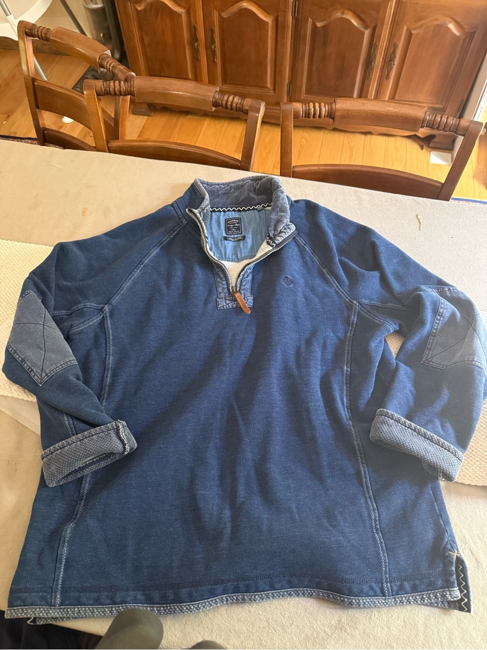 Men's Blue Half-Zip Sweater Pullover